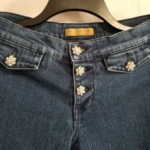 Tommy Hilfiger embellished button jean